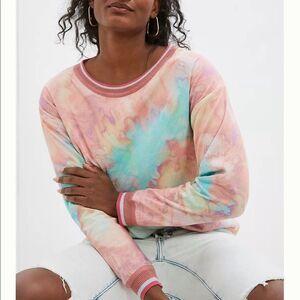 NWT Anthropologie Conditions Apply Pia Marble-Dyed Sweatshirt XS #086